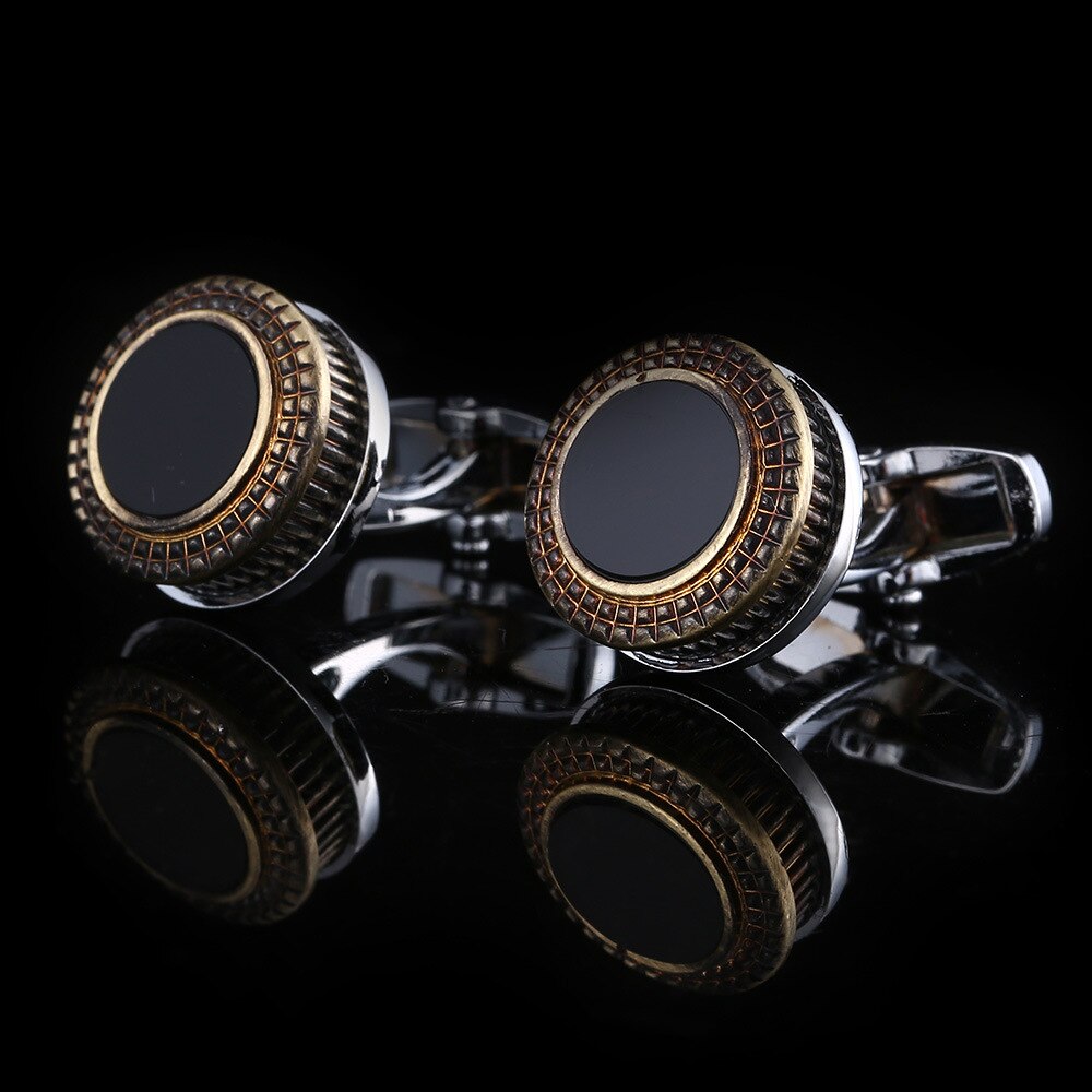 Cufflinks High-grade Men Unisex Business Banquet Daily Dress Shirts Accessories Retro Round Copper French Cuff Links