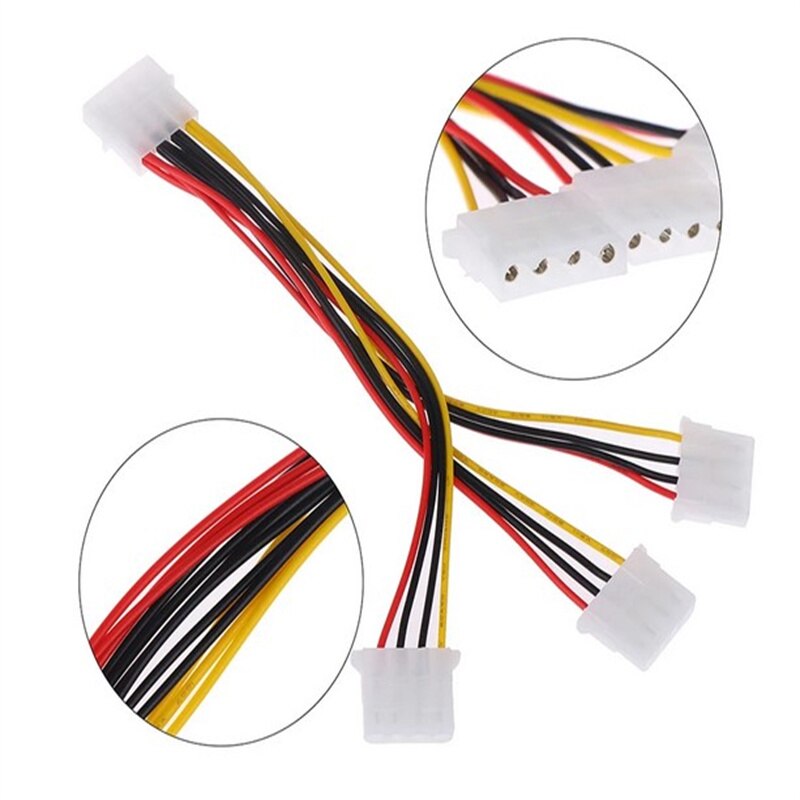 4 Pin IDE 1-to-3 Molex IDE Female Power Supply Splitter Exentsion Adapter Cable