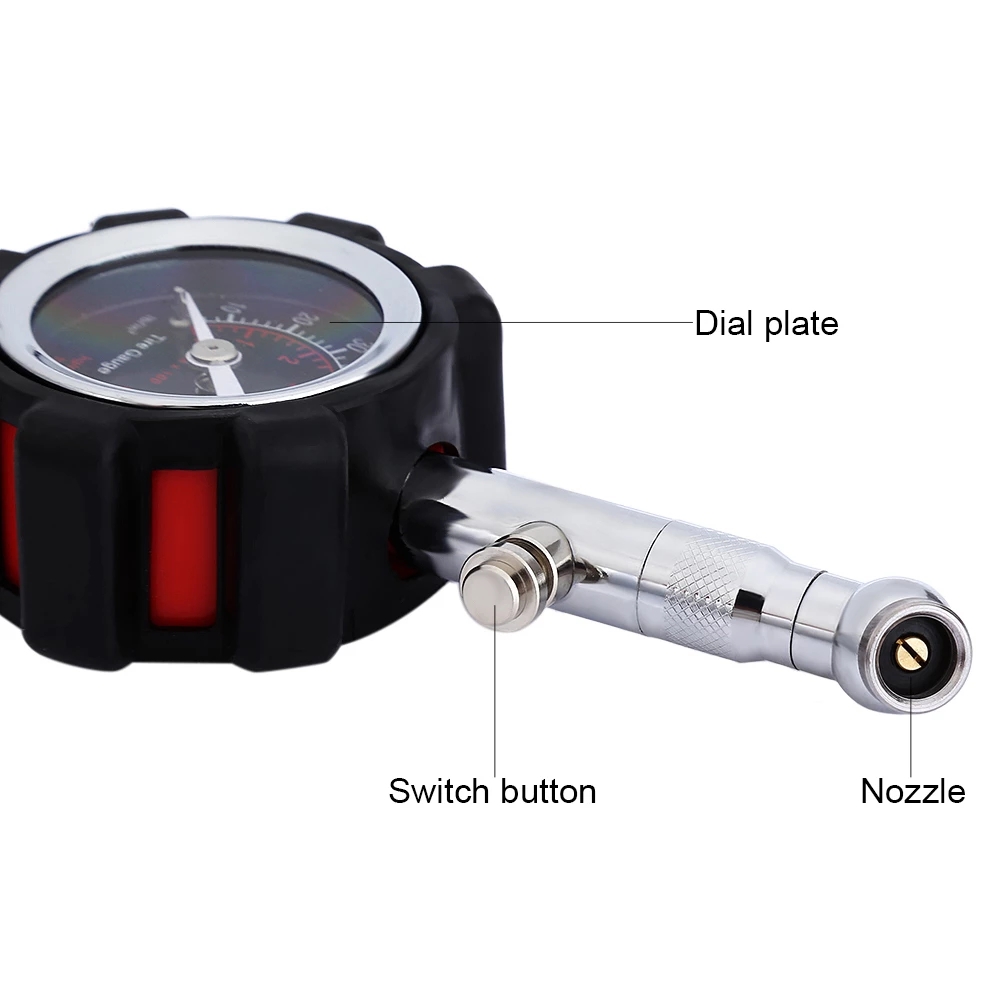 Hoge nauwkeurigheid bandenspanningsmeter zwart 100 psi voor nauwkeurige auto luchtdruk bandenspanningsmeter voor auto vrachtwagen en motorfiets