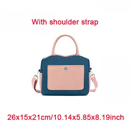 High Capacity Lunch Bag Women Picnic Food Thermal Pouch Waterproof Student Bring Meals Cooler Storage Handbag Accessories Items: A Navy  S
