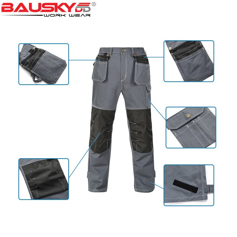 Herren sicherheit arbeitskleidung hosen arbeiten hosen hosen werkzeug taschen Ladung hosen mit knie Pads für elektriker mechaniker mechaniker