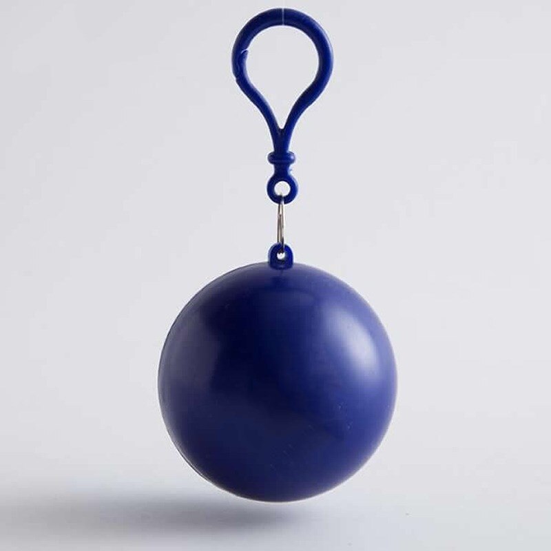 Chubasquero desechable portátil para hombre y mujer, llavero con bola, Poncho, capa impermeable, 6 colores: navy blue