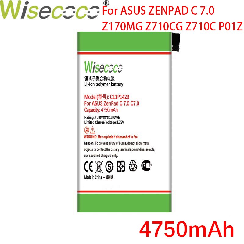 Wisecoco C11P1429 Battery For ASUS ZENPAD C 7.0 c7.0 Z170MG Z710CG Z710C P01Z In Stock