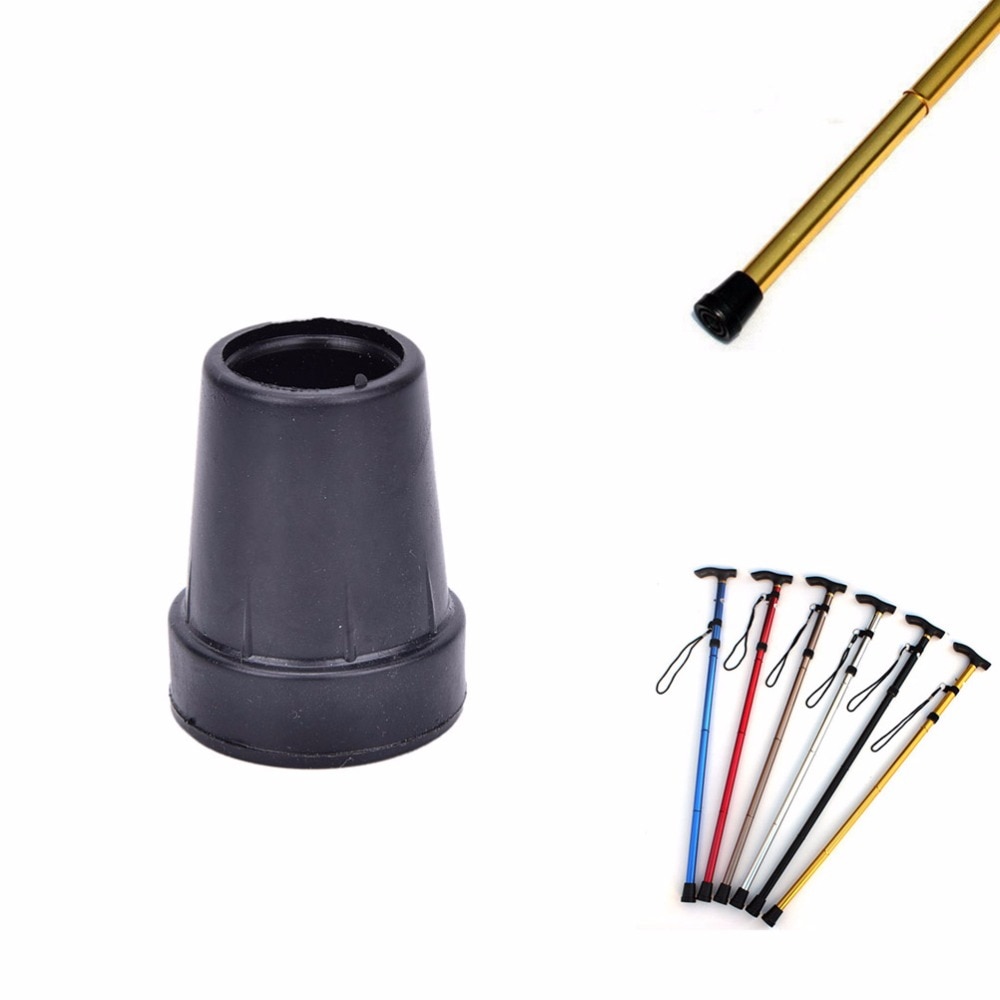 1Pcs Rubber Walking Hiking Stick End Cover Tips Cane Crutch Pad Rubber Heavy Duty Metal Ferrule End Bottom 19mm