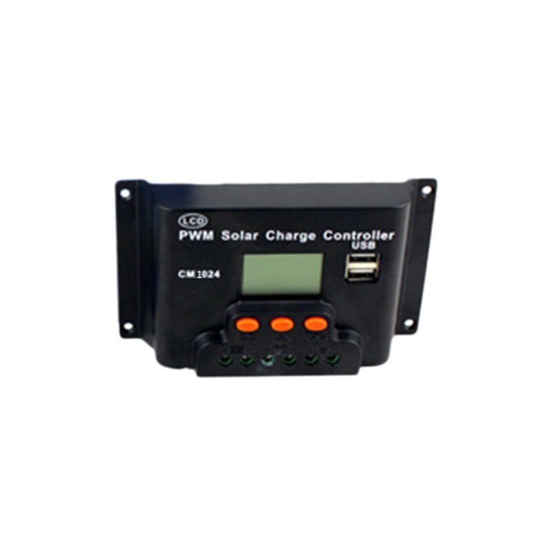 LCD Dual USB Solar Charger Controller 10A 12V/24V Solar Panel Regulator Charge Battery PWM