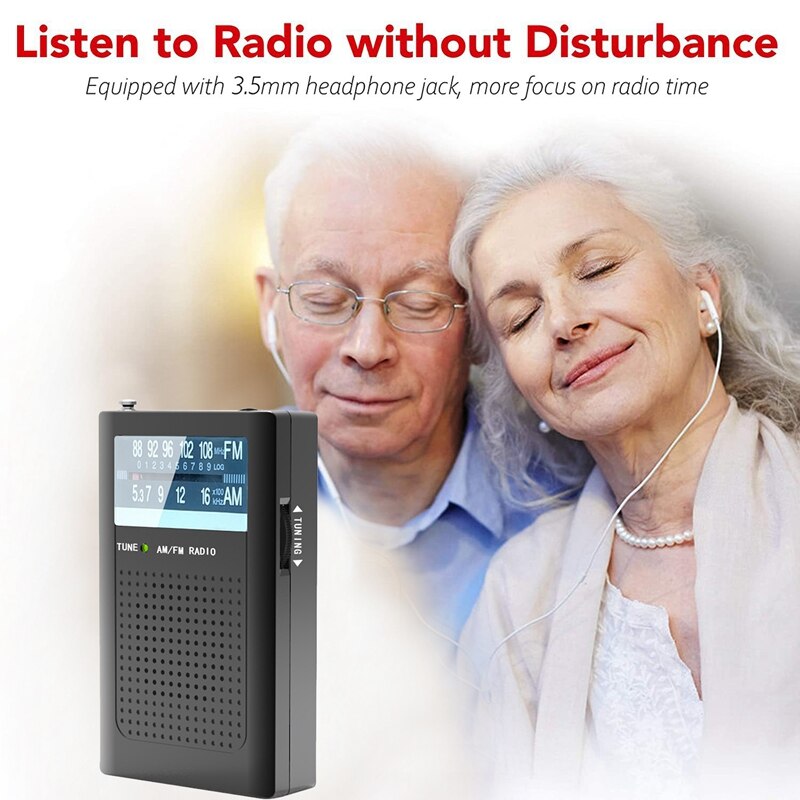 Antenna Digital Radio Portable AM/FM Radio With Monitor Headphone Jack Volume Adjustable For Home Outdoor Use