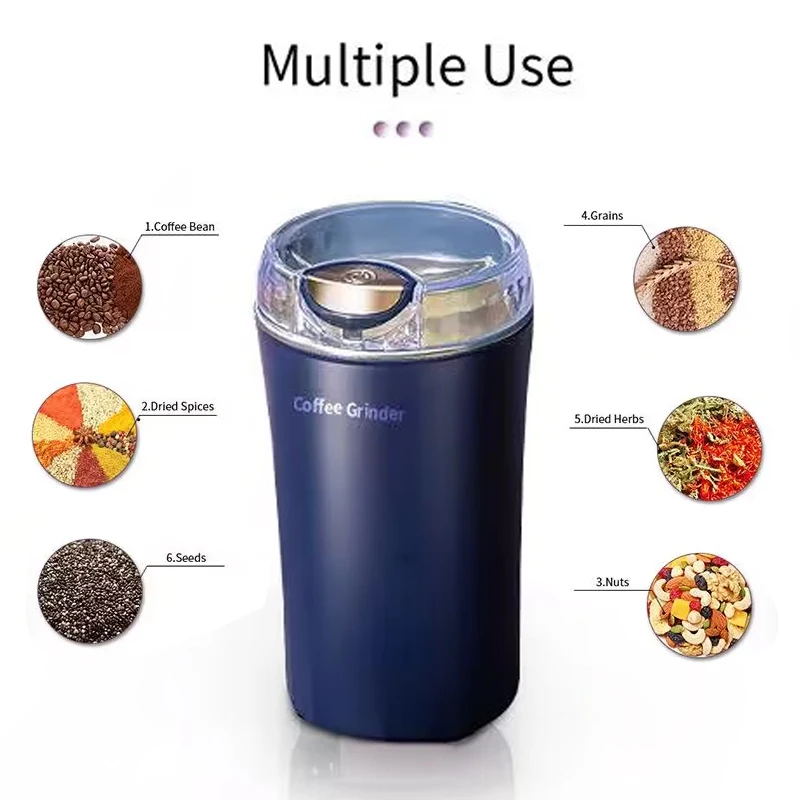 Pequeña máquina rectificadora eléctrica, molinillo de granos, molinillo de café, nueces de acero inoxidable, molinillo de granos, hierbas para cocina