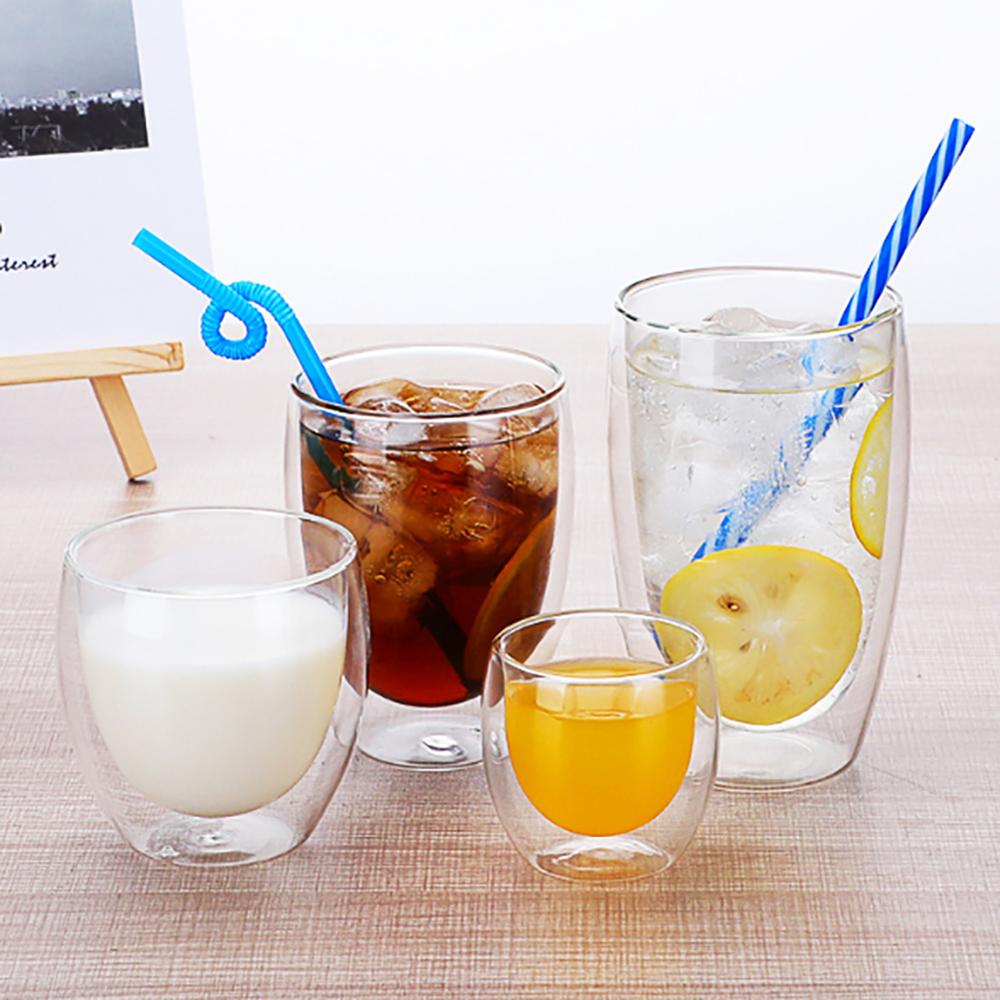 Doppel Zauberstab Bleifrei Tassen Glas Tasse Wärme-beständig Kaffee Tasse einstellen Milch Glas Becher Nicht zerbrechlich Glas Tassen Getränk Beste