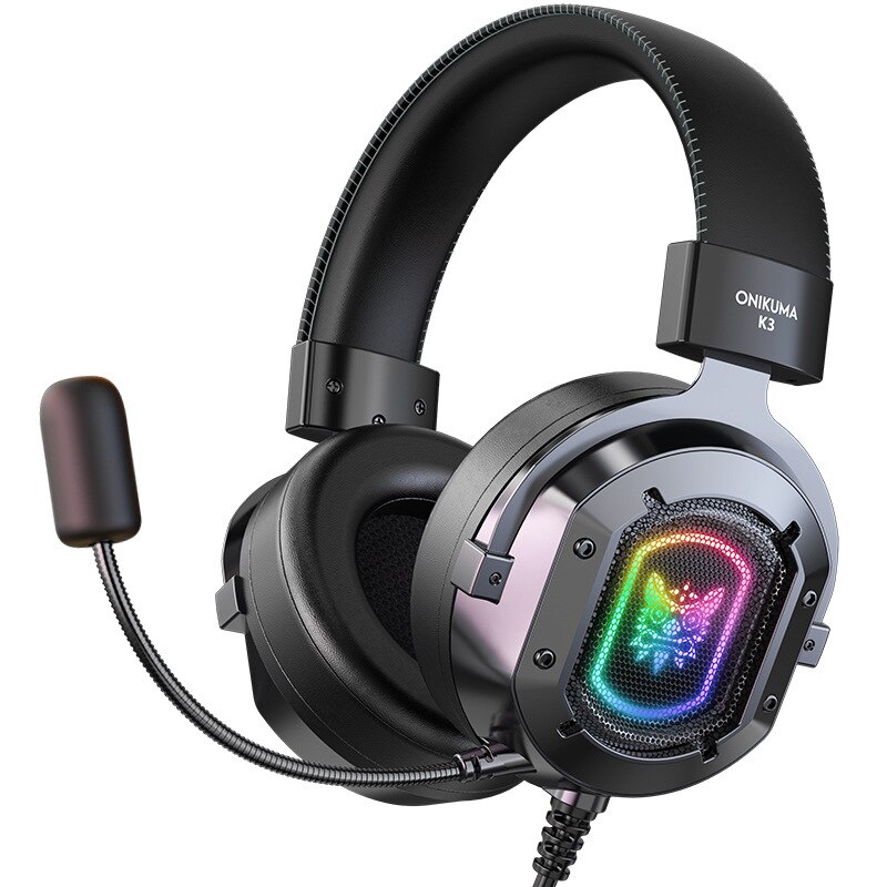 Gaming Headset 3.5mm Wired Over-head Bass Stereo Headphones With RGB Colorful LED Light For PS4 PS5 PC Computer Laptop Gamer: Default Title