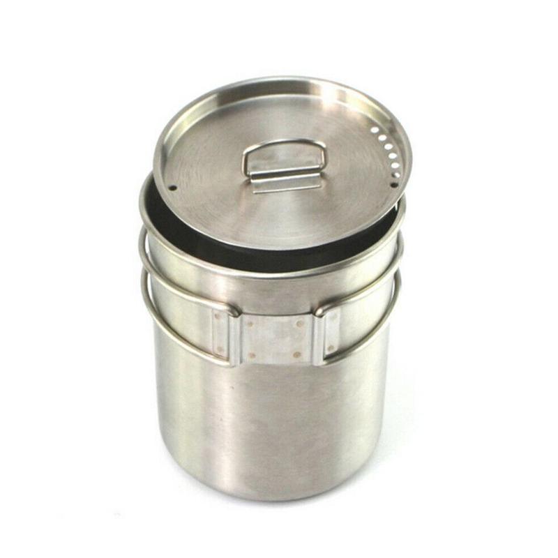 700ml di Campeggio Pentolame e Utensili per cucinare Ultraleggero In Titanio Padella Picnic Escursioni All'aperto Set Da Tavola Ciotola Tazza di Cottura di Alta di Campeggio Qua W4E6