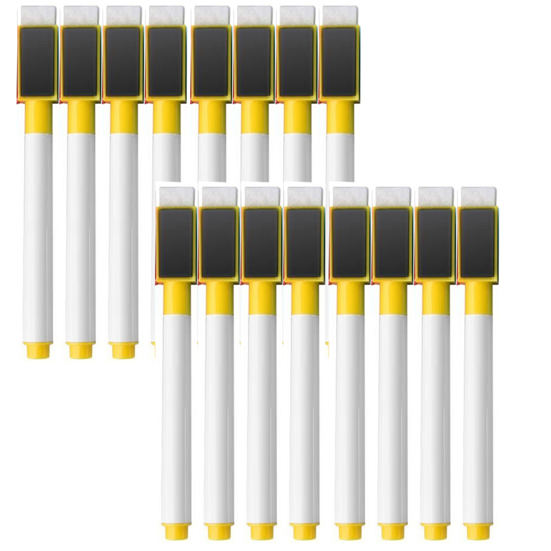 16 stuks 8 kleuren kinderwhiteboardpen leraren en studenten magnetisch absorbeerbaar whiteboard kleurrijke grote capaciteit borstel: Marineblauw