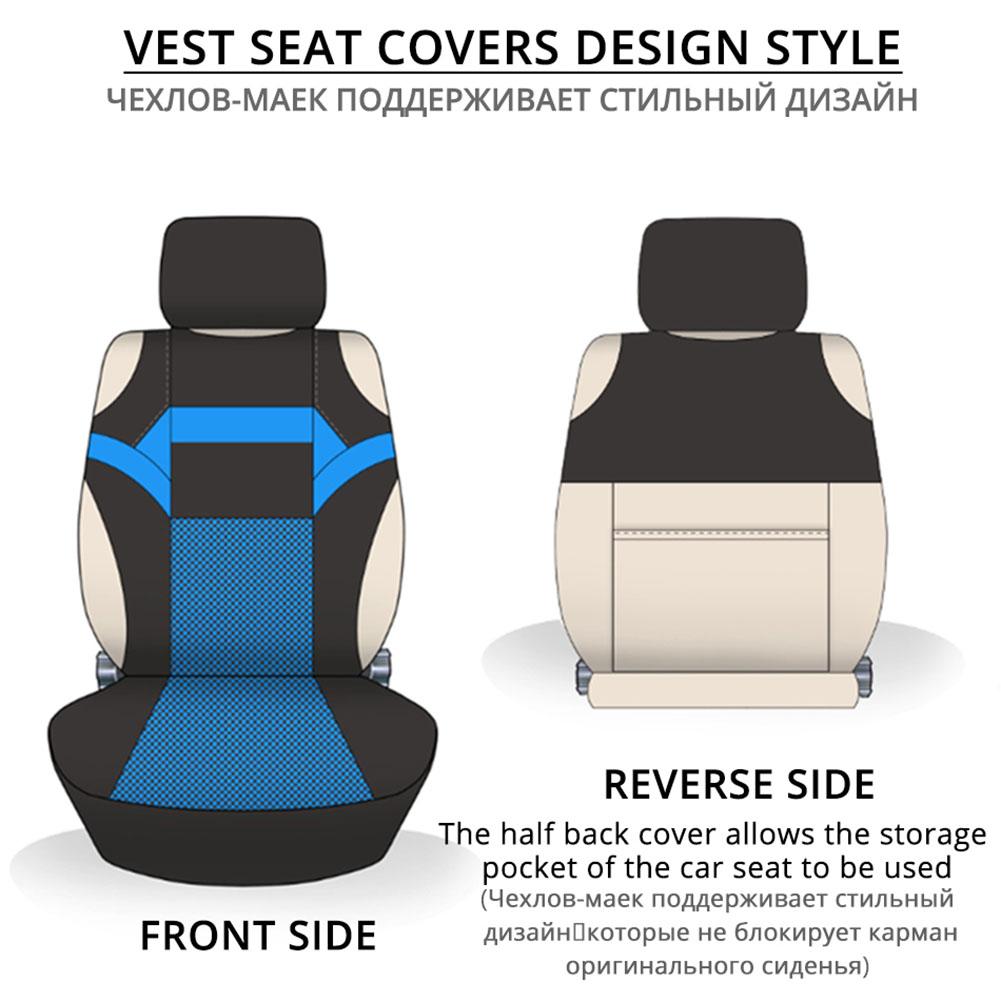 Universal Breathable 4Pcs/Set Car Front Seat Covers With Free Headrest Covers Mesh Car Interior Accessories T Shirt Type