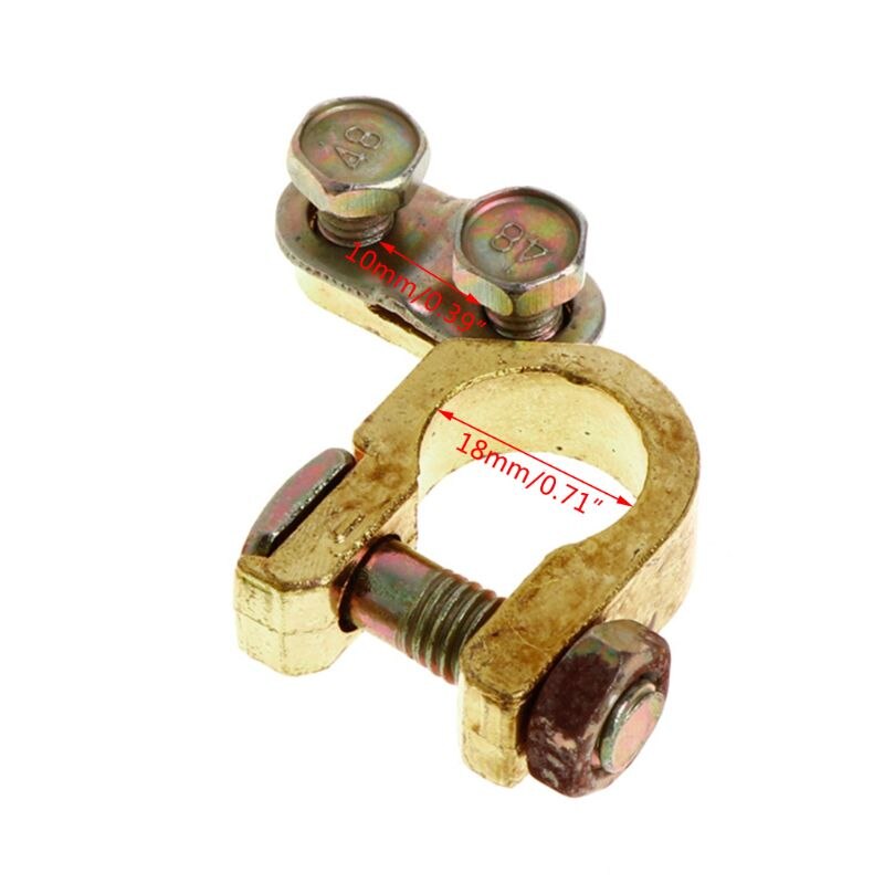 2Pcs Durable Replacement Auto Car Battery Terminal Clamp Clips Brass Connector E7CA: large sizes