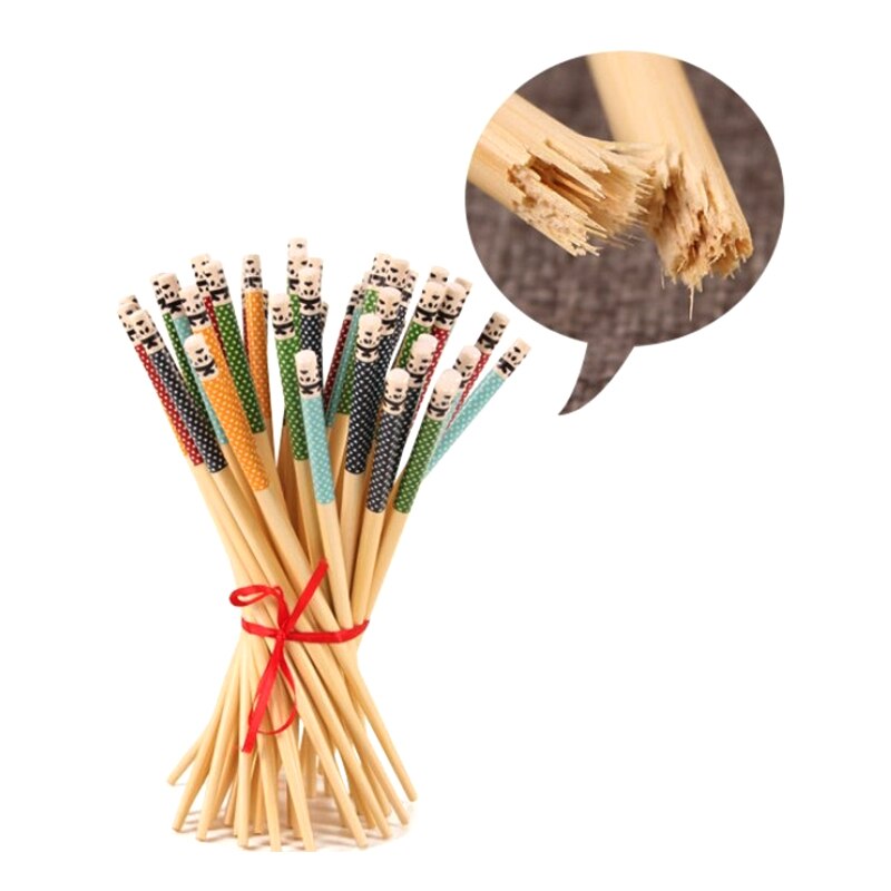 ! 5 par panda dot træpinde flerfarvet køkken restaurant kantine værktøj genanvendeligt bordservice naturlige bambus spisepinde