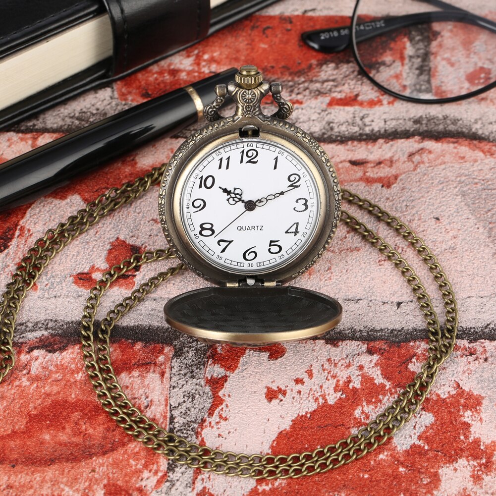 Fickur brons kinesisk zodiac musmönster steampunk arabiska siffror klocka hänge klockor halsband fob klocka unisex