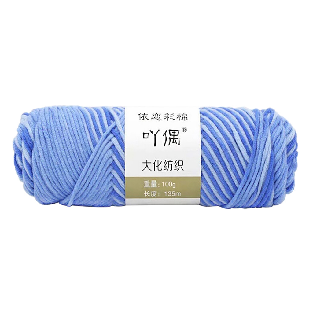 Hilo de algodón 100g para manualidades, hilo de algodón para manualidades, hilo de algodón cálido para tejer a mano, hilo de lana: Dark Blue