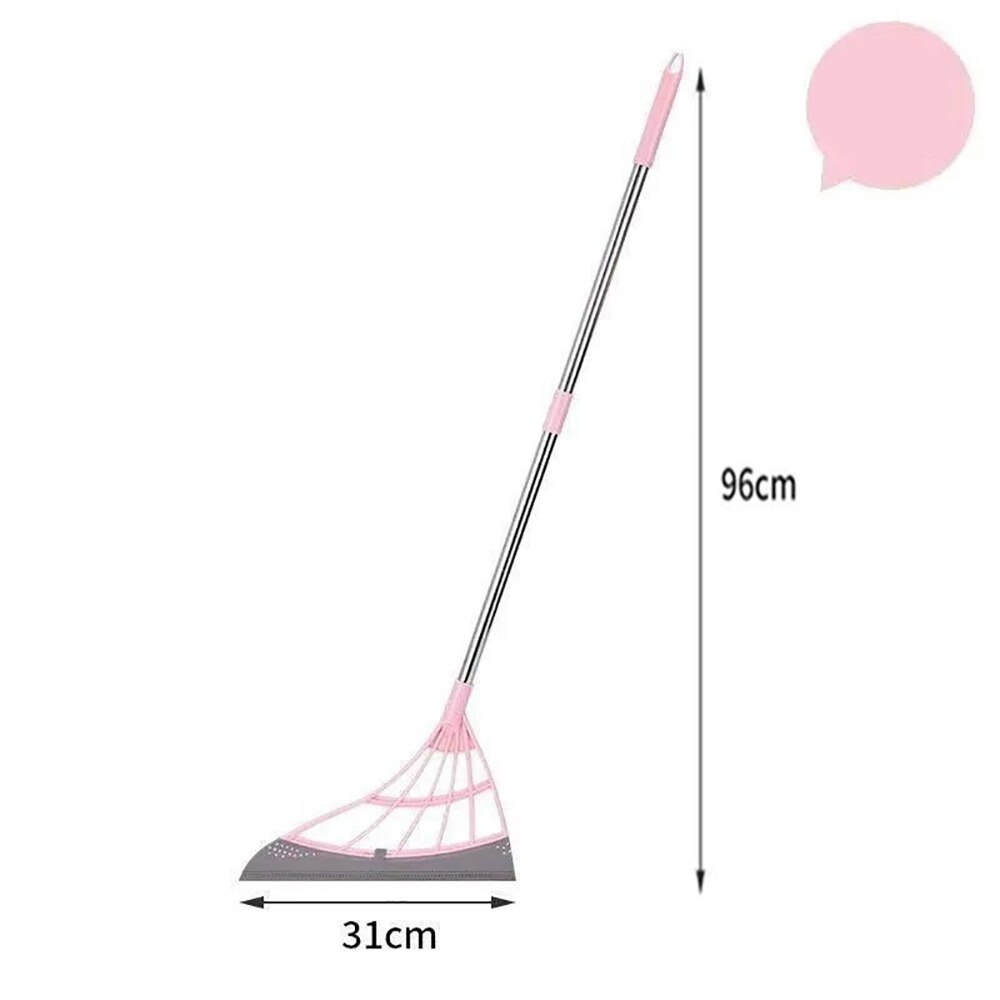 Escoba mágica para barrer y limpiar el suelo, escoba mágica multifuncional, 2 en 1, ajustable: Rosa
