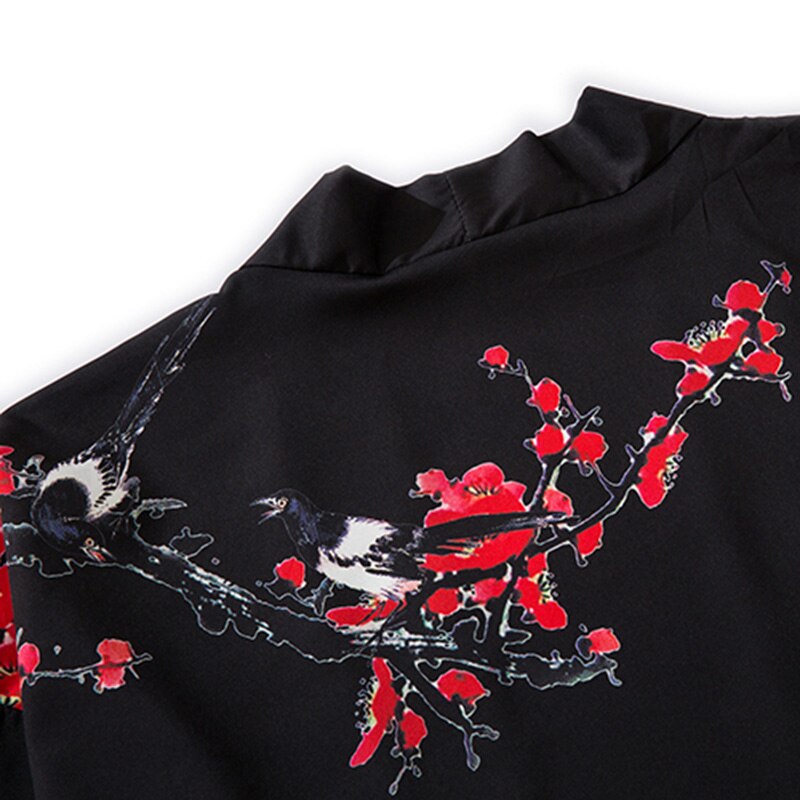 Kimono japonais veste Panda peinture imprimer hommes Harajuku Streetwear veste manteau décontractée mince robe japon Style