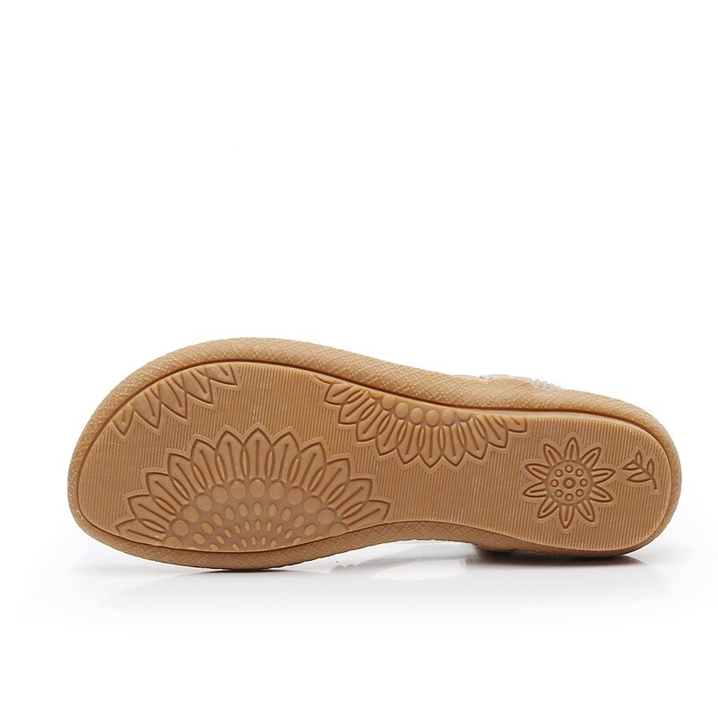 TIMETANG, Sandalias planas bohemios étnicos de verano para mujer, sandalias chanclas con cuenta para mujer, sandalias de playa de talla grande, zapatos informales 36-41