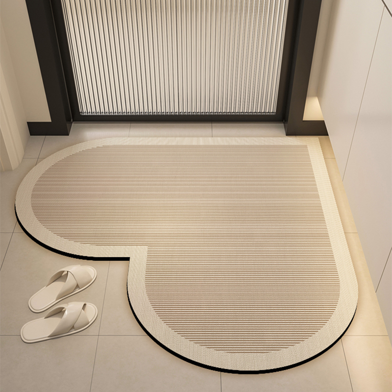 Diatom mud heart-shaped bathroom absorbent floor mat, bathroom door mat, entrance door mat, quick drying anti slip carpet: 50x160cm / WHITE