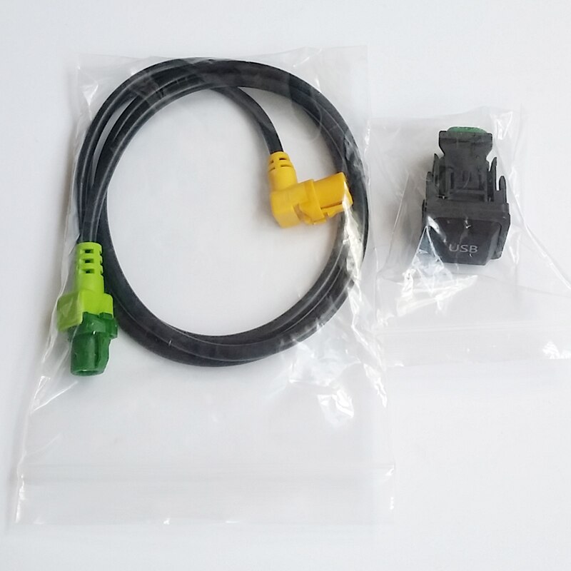 Dispositivo Biurlink RCD510 RNS315 150CM, interruptor de Radio USB con cable para coche, botón compatible con adaptador USB para Volkswagen Passat Skoda