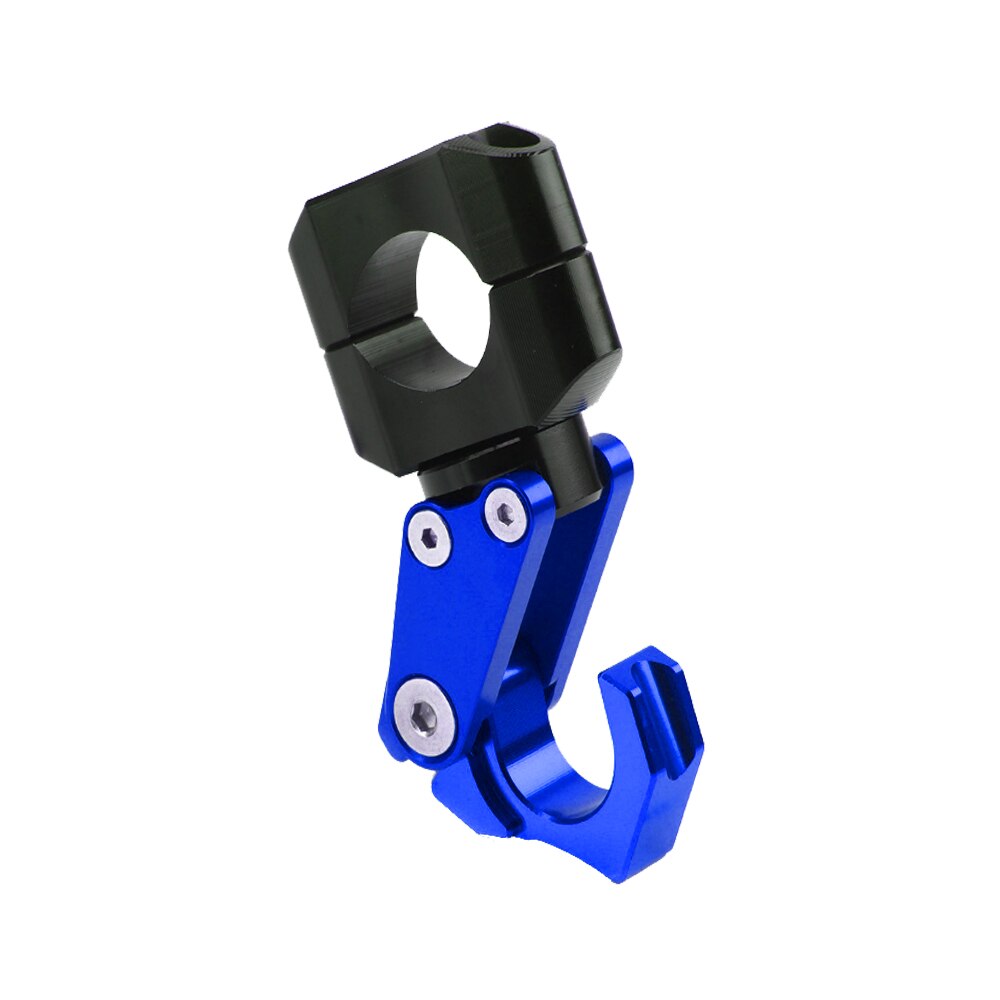 Accesorios de la motocicleta portaequipajes estilo moto manillar CNC gancho de conveniencia de soporte para 7/8 “22mm 28mm manejar bares: Blue