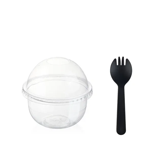 50 bicchieri per budino con coperchi scatole di plastica gelato mousse dolce picnic festa imballaggio bicchieri da dolce con coperchio: giallo