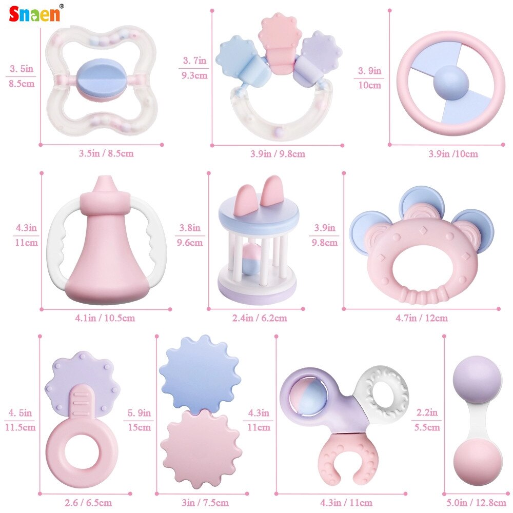 10 Stuks Set Baby Veiligheid Rammelaar Tanden Bijten Speelgoed Bijtring Baby Rammelaar Sensory Speelgoed Beste Cadeau Voor Kinderen Snaen