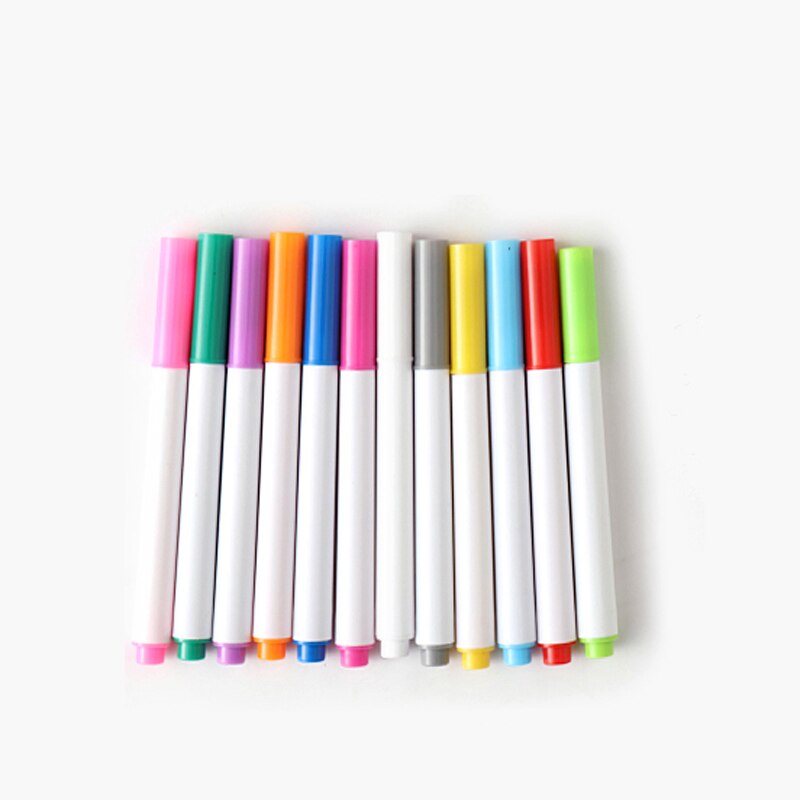 Kid Portable Painting Book Double-sided Erasable Drawing Book Animal Graffiti Writing Board Early Education Stationery Supplies: 24Pcs Chalk Pens