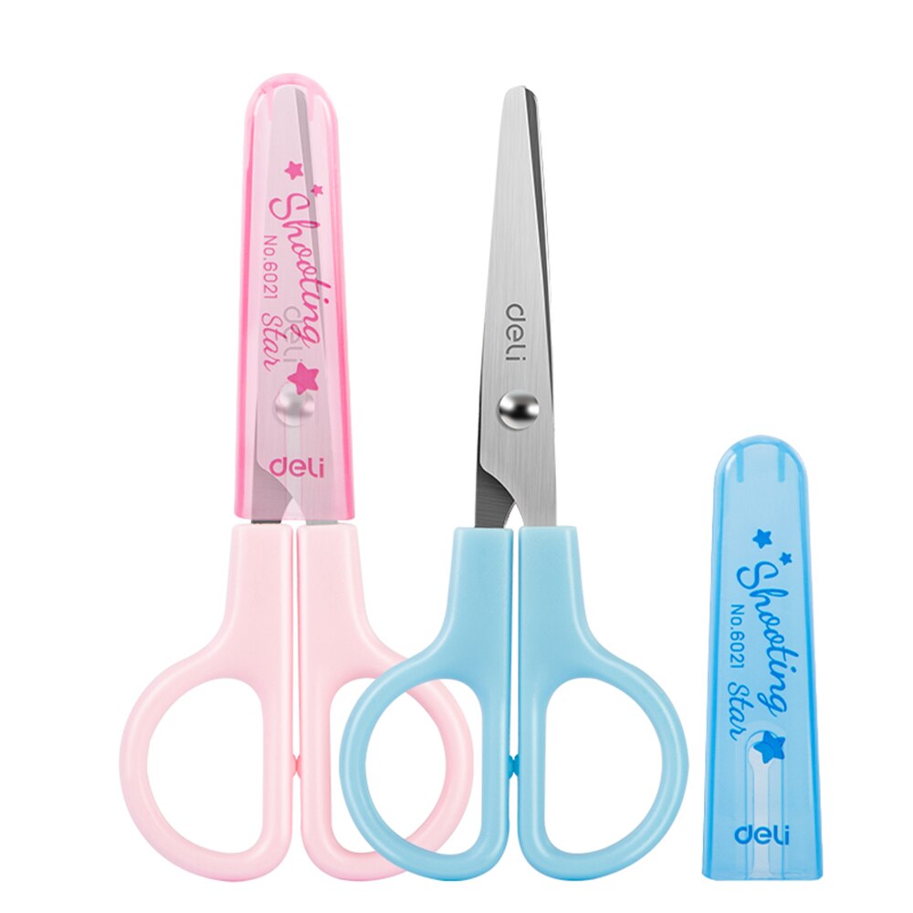 Deli 6021 student scissors for students and children's art and art scissors safety manual DIY tools