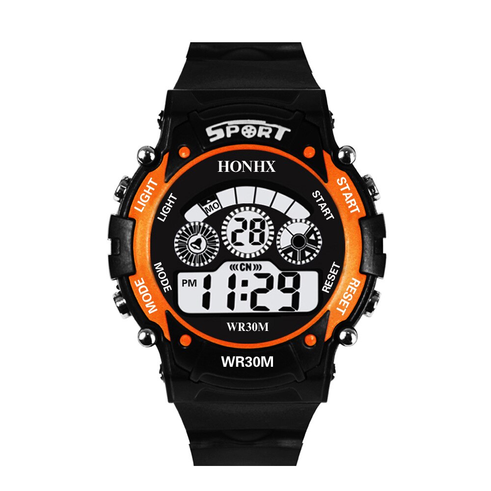 Udendørs sport digitale ure multifunktion herre elektronisk ur vandtæt alarm led display ur gult armbåndsur herre: 58-2