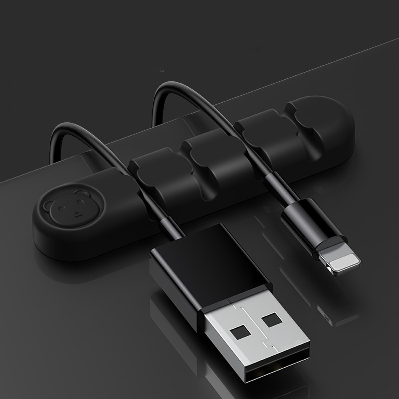 Kabel Veranstalter Weiche Silikon USB Kabel Wickler flexibel Kabel Verwaltung Clips Kabel Halfter Für Maus Kopfhörer Kopfhörer