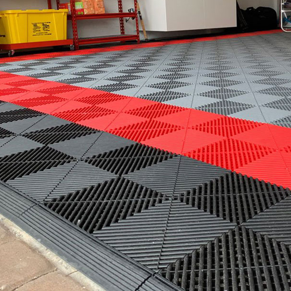 Diy 2025 fábrica mayoristas precio fuerza coche garaje piso rejilla plástico Modular entrelazado azulejos Pp garaje piso azulejos