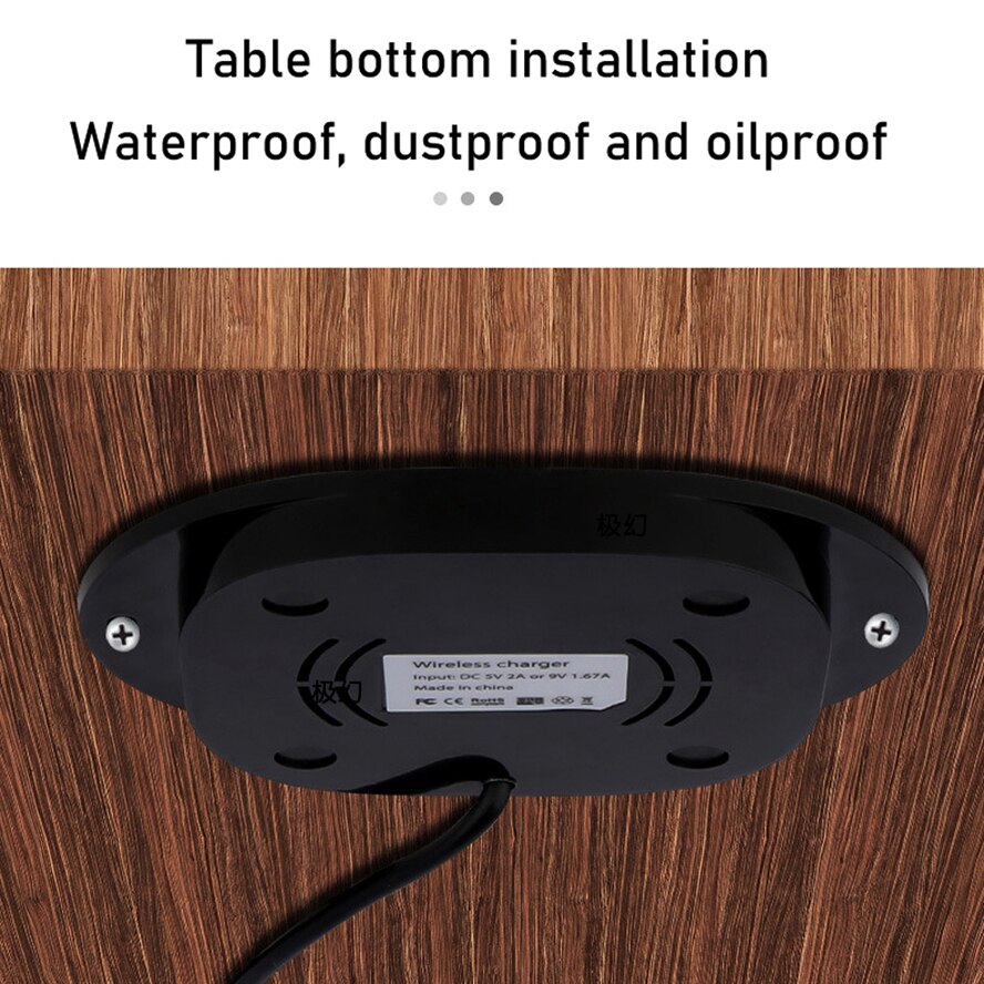 20mm langdistance trådløs oplader usynlig marmor bordmøbelbord skjult adsorption til iphone  xr 11 pro samsung  s10 9