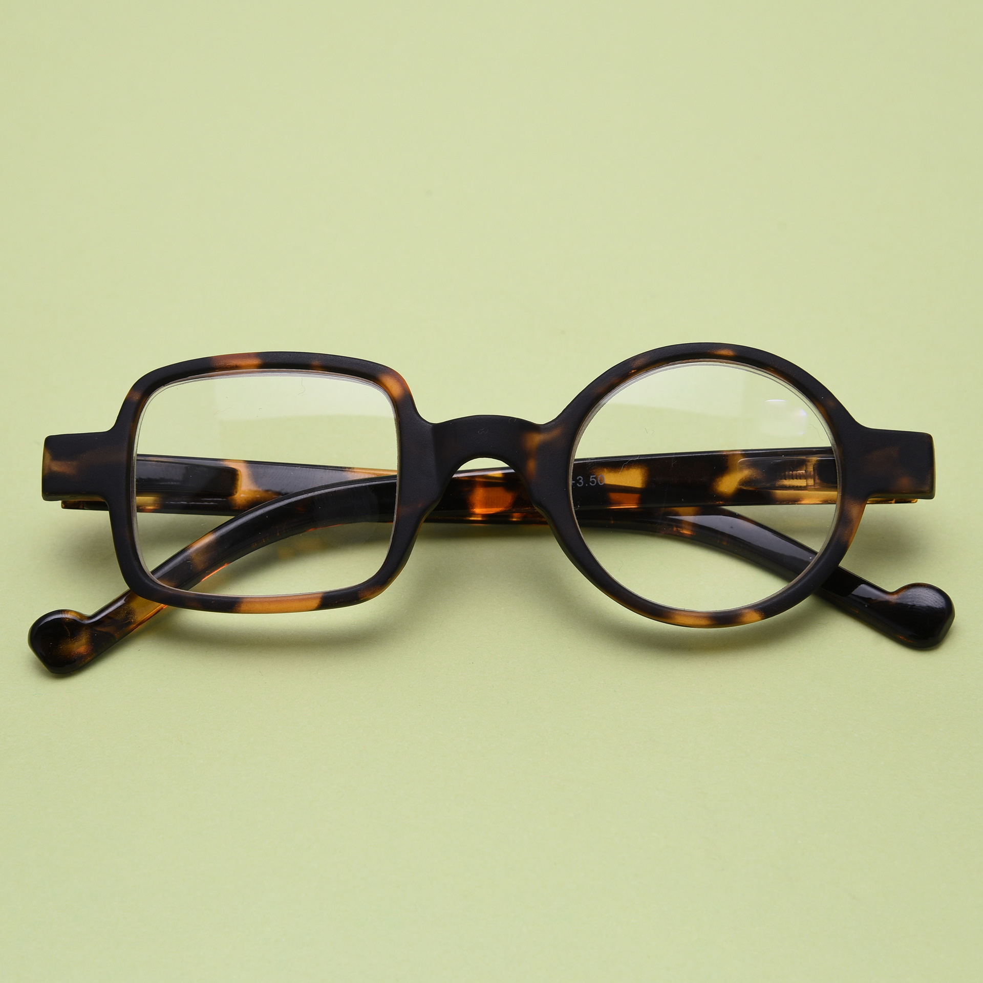 CUBOJUE Transparent Glasses Women Men Ultra-light Non-prescription Eyeglasses Frame One Round One Square Clear Lens