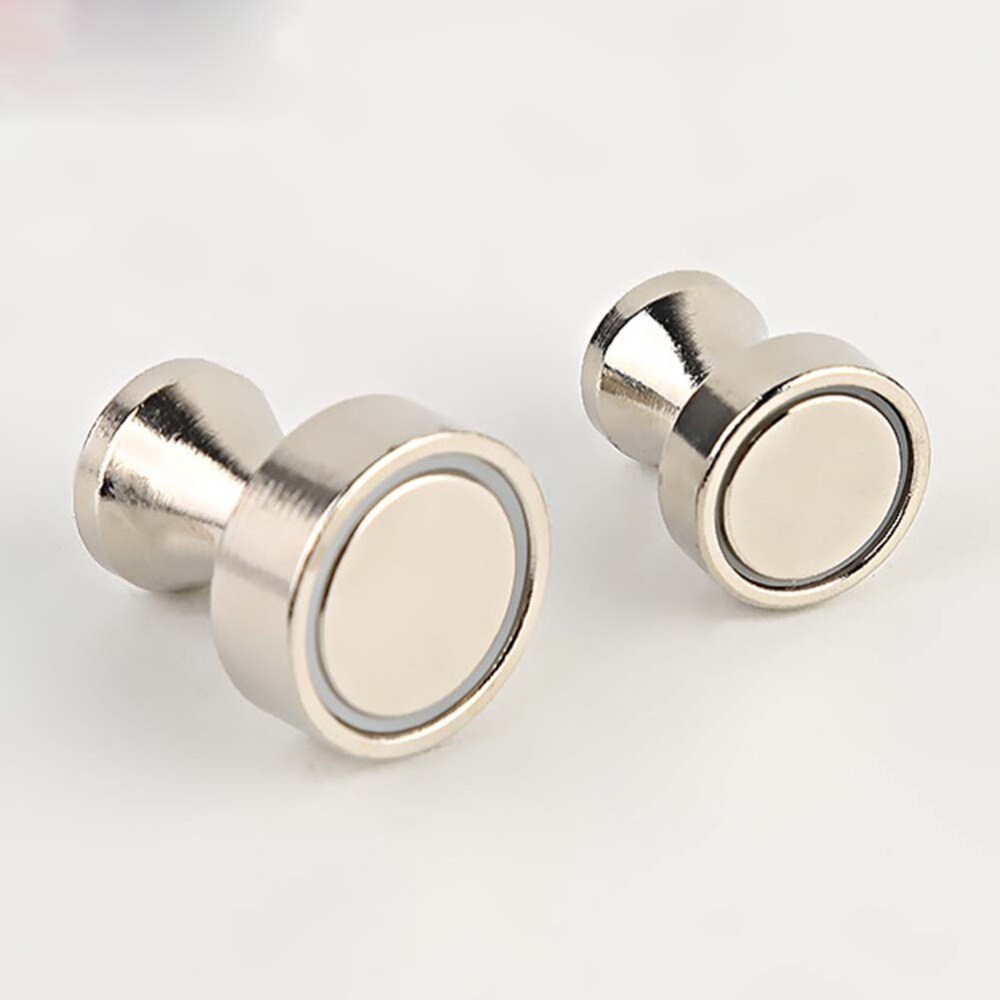 12 Pcs Steel Magnetic Push Silver Color Nickel-Plated Fridge Kitchen Magnets Locker Cool Multiuse Dry Erase Whiteboard Magnets