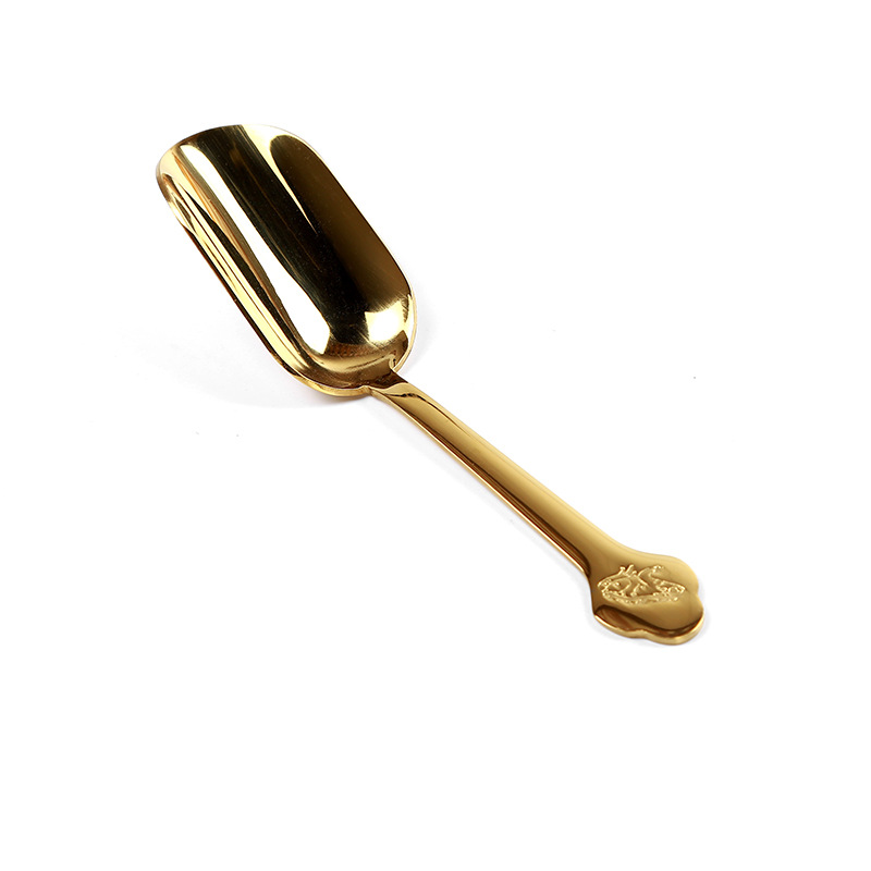 Rustfrit stål teske minimalistisk teske te skovl essentiel te teske teske kaffe skeer testel: Guld