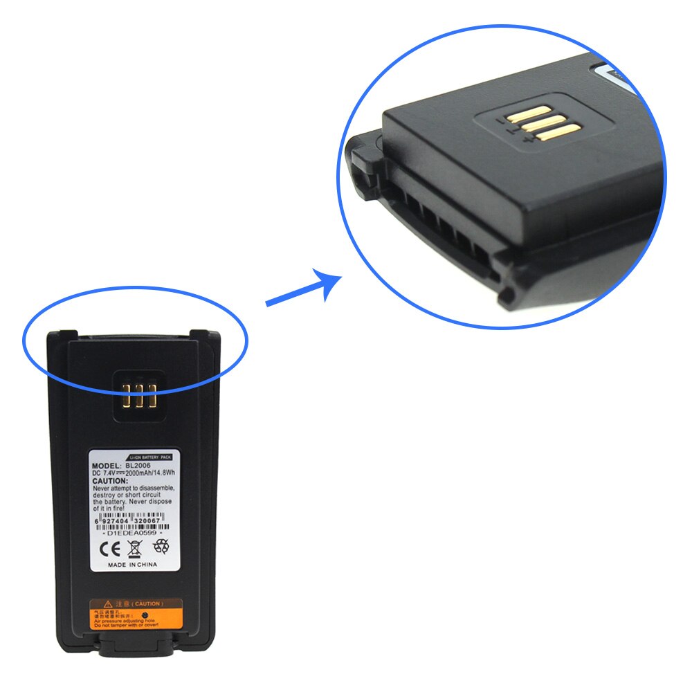 2X BL2006 Vervanging Twee Manier Radio Batterij voor Hytera PD700 PD780 BL2503 PD705 PD705G PD785 PD785G BL2006 Radio, 2000mAh