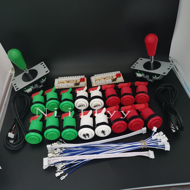 2 Player Arcade DIY Parts Kit 4/8 Way SANWA Joystick American Style Push Button Micro Switch Zero delay For PC Raspberry pi