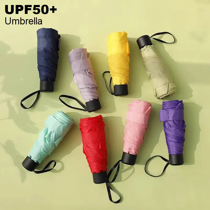 Tragbarer Mini-Sonnenschirm, kleine Tasche, Regen, UPF50, Reisetasenschirm, Vinyl, faltbarer Regenschirm, UV-Schutz, Sonnenschutz, Taschenschirm