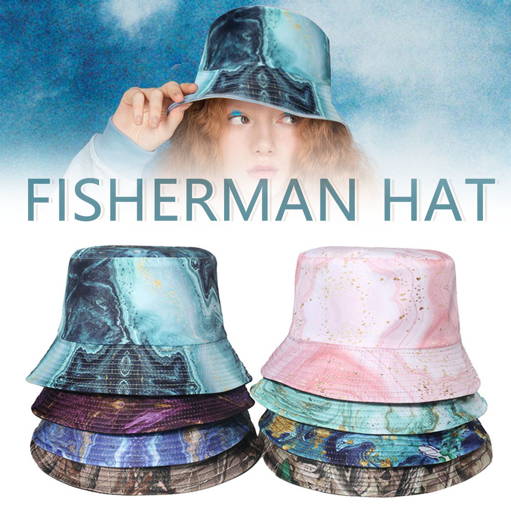 Sun Protection Unisex Boonie Hat Soft Bucket Cap Reversible Double-Side-Wear for Travel Safari Folding Full Print FS99