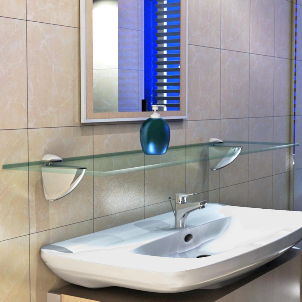 Zinklegering Verstelbare Glasklemmen Glas Plated Beugels Satijn Nikkel Legering Plank Houder Ondersteuning Klem Houder Voor Glazen Planken