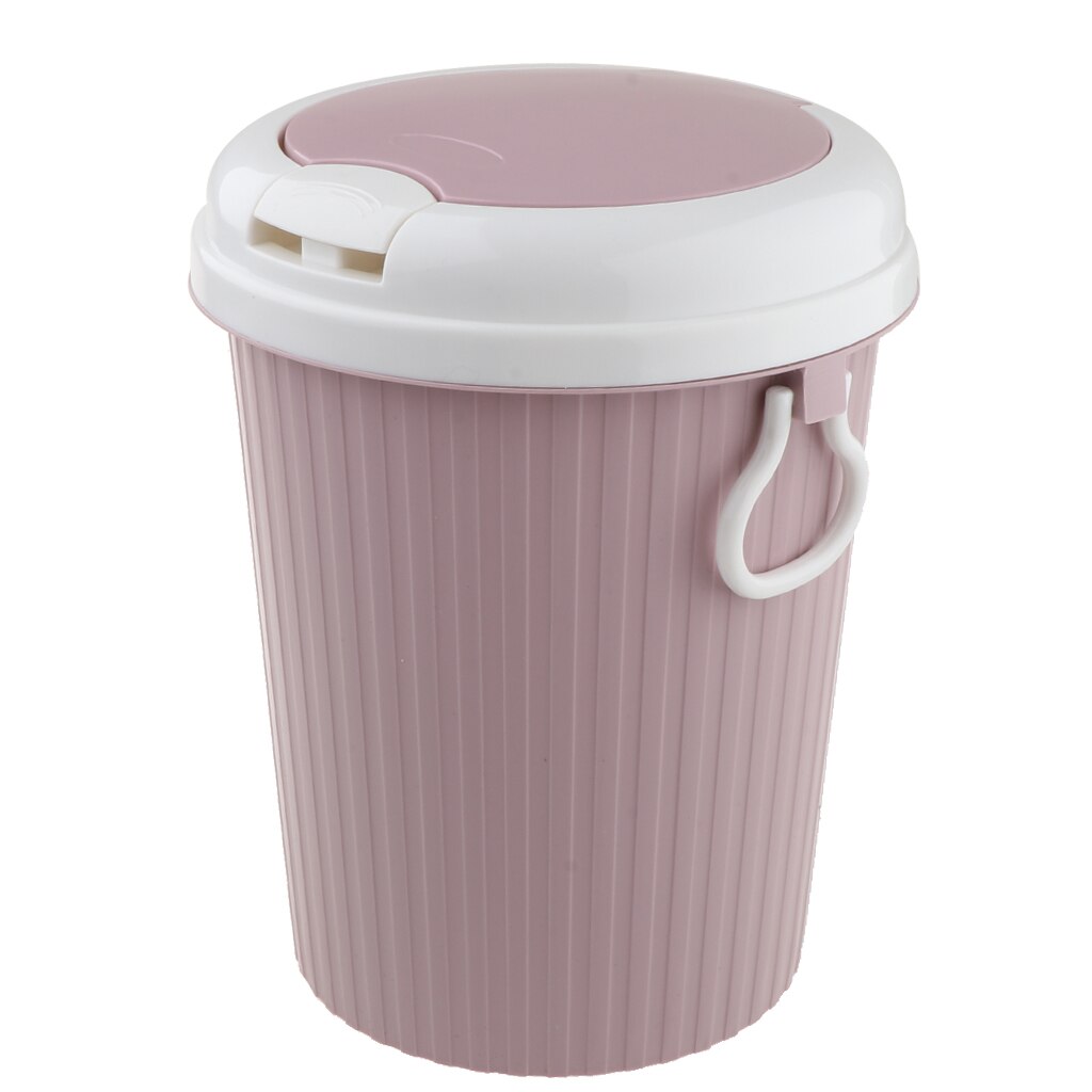 Plastic Touch Top Bin Trash Can Household Garbage Bin Wastebaskets