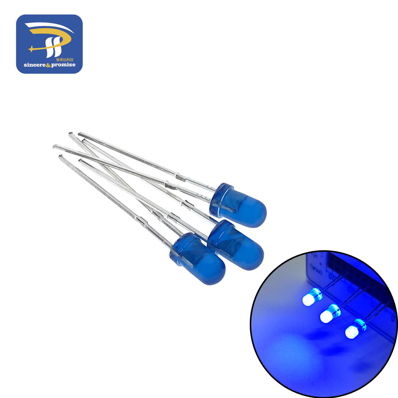 5 Kleuren * 20Pcs = 100Pcs/1 Kleur = 100Pcs F3 3Mm Led Diode Light diverse Kit Groen Blauw Wit Geel Rood Component Diy Kit: Blue 100pcs