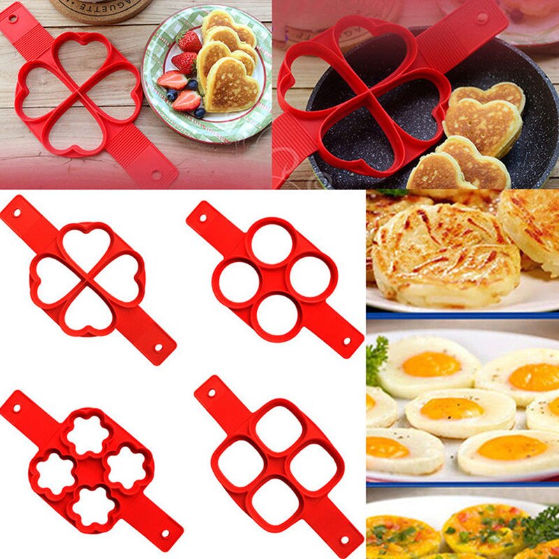 Pancake Non-stick Silicone Mold Cooking Tool Round Center Pancake Machine Egg Tool Rice Cooker Flip Egg Mold Kitchen Baking