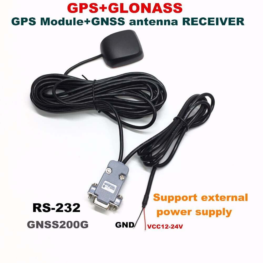 12-24V power supply, RS232 GPS RECEIVER, DB9 female, support external power supply GNSS chip Supports GLONASS mode