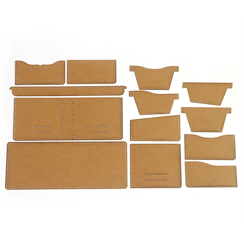 13PCS Ｕniversal Wallet Pattern Stencil Template DIY Leather Craft Tote Wallet Sewing Pattern Hard Kraft Paper Stencil Template