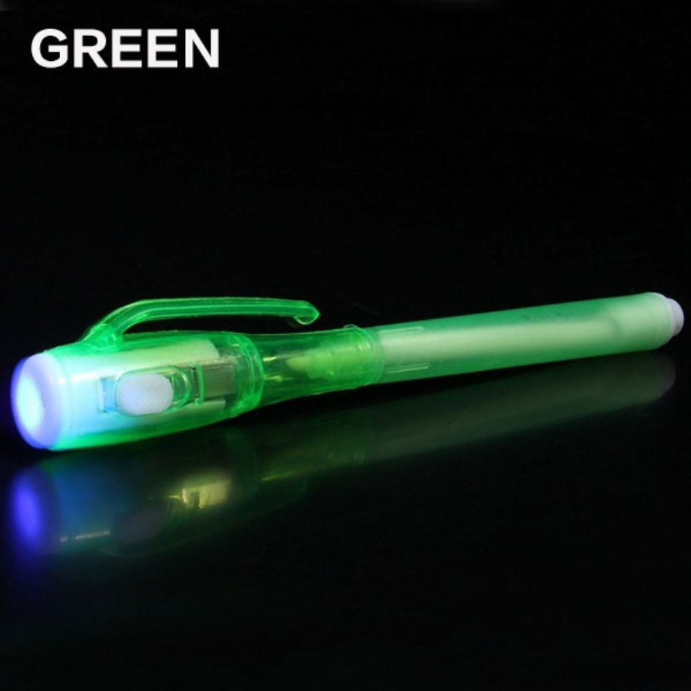 STONEGO lumineux magique marqueur Invisible led lampe UV stylo à bille Stonego message secret stylo magique: green