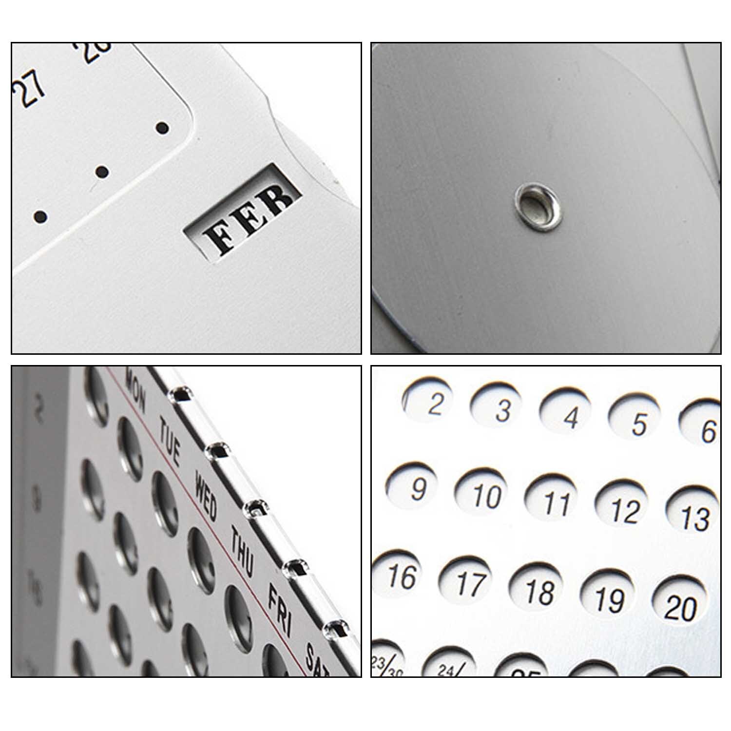 Aluminum Desktop Calendar Super Perpetual Unique 100 Years Calendar for School Home Office Supplies