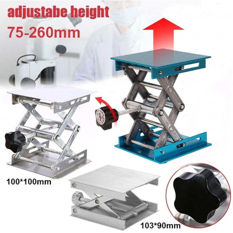 Laboratory Manual Lift Platform Manual Height Adjustable Lifting Table 100*100mm